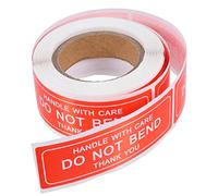 UKCOCO 150 piezas Etiquetas Adhesivas de Advertencia Handle With Care Do Not Bend Rollo Pegatinas para Envío de Paquetes Frágiles Adhesivo Resistente para Cajas y Instrucciones Claras y