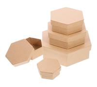 UKCOCO 1juego Caja de Regalo Hexagonal de Papel Kraft de Unidades con Tapa para Almacenamiento DIY para Empaques de Fiestas y Decoración Navideña