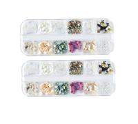 UKCOCO 2 juegos Decoración para Uñas con Láminas Naturales de Accesorio de Manicura Duradero y Ligero para Mujer Elegante Creativo para de Uñas DIY
