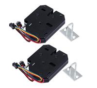 UKCOCO 2 Juegos Electromagnetic Lock Cerradura Electromagnética Dc12v-2a de Hierro Negra, Control Inteligente Integrado, para Buzones y Cerraduras de Electrodomésticos, Cajas