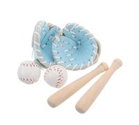 UKCOCO 2 Juegos Miniature Baseball Bat Glove Ball Set para Dollhouse Accesorios Mini Deportes Fairy Garden Tiny House Baseball Decoración Craft Project