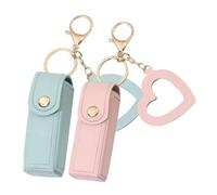 UKCOCO 2 Llaveros Porta Bálsamo Labial y Llavero para Bolso Funda Mini de Almacenamiento para Monedas y Llaves 2 Piezas Rosa y Verde Jade Práctico y Compacto para Uso Diario