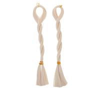 UKCOCO 2 Paquetes De Pelucas De Muñeca De Juguete Para Niñas, Trenzas Largas Y Con, Pelucas De Repuesto Para Modelado De Muñecas De Simulación, Color Beige.