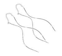 UKCOCO 2 pares Pendientes de Hilo Espiral para Mujer Ligeros y Resistentes Diseño Ondulado Elegante de Plateadas Joyería Colgante Femenina