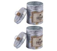 UKCOCO 2 piezas Botes Retro de Hierro para Almacenamiento Cocina Contenedores Sellados para Snacks y Secos Diseño Decorativo Vintage Color Plata