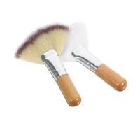 UKCOCO 2 piezas Brochas de Maquillaje Facial para Polvo Suelto Cerdas Suaves Abanico de Pelo Corto para Aplicación Precisa y Acabado Natural