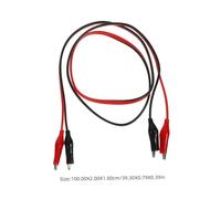 UKCOCO 2 piezas Cable de Prueba Aislado con Pinzas de Cocodrilo Dobles Unidades Cables Jumper Eléctricos de Cobre y Goma para Conexión y Test de Circuitos