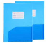 UKCOCO 2 piezas Carpeta de de Plástico con Doble Ranura Organizador Escolar Oficina para Archivar Papeles y Material de Oficina Color Azul Transparente