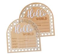 UKCOCO 2 piezas Cartel de Bienvenida para Madera Anuncio Artesanal Letrero Decorativo para Recién Nacido Regalo Original para Habitación Infantil