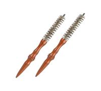 UKCOCO 2 Piezas Cepillo de Rodillo Mini Espiral de Madera con Cerdas de | Pequeño, para Mostacho y Vello Facial, Uso en Salón o Casa, Peinado Rápido y Rizado