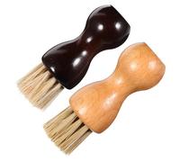 UKCOCO 2 Piezas Cepillo para Limpieza y Pulido de Botas y Zapatos de Cuero Mini Aplicador de Cera con Mango de Madera Kit para Cuidado Portátil de Calzado y Accesorios de Cuero