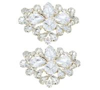 UKCOCO 2 piezas Clips para Zapatos de Novia con Cristal Brillante Decoración de Hebilla Joya Dorada para Tacones Juego para Bodas y Ocasiones Especiales