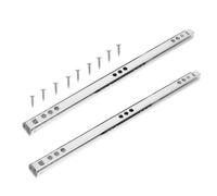 UKCOCO 2 Piezas Corredera Miniatura para Cajón, Corredera de Armario de Acero Laminado en Frío, 17mm, Plata, de Doble Sentido, para Muebles y Gabinete