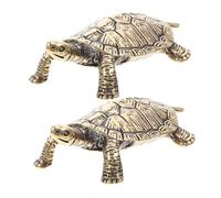 UKCOCO 2 Piezas De Dorada Recolección De Animales En Miniatura Pequeña Figurina De Latón Figurita De Cumpleaños Presente Feng Shui Animal