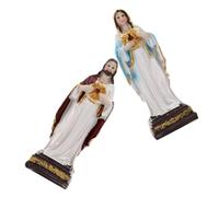 UKCOCO 2 Piezas Decoración de la Estatua Religiosa Figura de la Madre religioso decoración de Mesa Religiosa Estatua de señora de Gracia religioso Resina