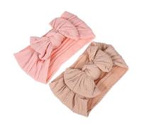 UKCOCO 2 piezas Diademas Bebés Niñas con Lazo Unidades Nylon Elásticas Ajustables Suaves y Duraderas Accesorios Cómodos para Recién Nacidas Colores Piel para