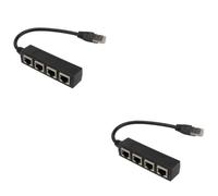 UKCOCO 2 Piezas Divisor de Puerto divisores ethernet Dispositivo Divisor de Cable Accesorios Cable Red Distribuidor de Cable de 4 Ranuras Accesorio de Cable de Red Tonos terrestres Equipo