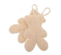 UKCOCO 2 piezas Esponja Corporal Natural de Lufa Forma de Oso y Exfoliante Pack de Ducha y Baño Casa Limpia Profundamente y Mejora la Espuma