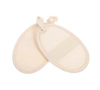 UKCOCO 2 piezas Esponja de Lufa Natural para Exfoliar Cuerpo y Rostro Unidades Suave y Efectiva para Ducha y Espalda con Funda de Malla Beige para Piel Renovada y Limpia