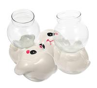 UKCOCO 2 Piezas Jarrón de Transparente para Decoración y Oficina con Conejo para y Flores Individuales