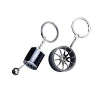 UKCOCO 2 piezas Llaveros de Metal para Coche Colgantes Decorativos Resistentes Diseño Innovador para Accesorios de Llaves y Mochilas Original para del Motor