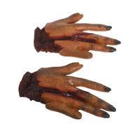 UKCOCO 2 Piezas Manos Falsas Halloween Realistas Decoración Terrorífica para Fiesta Prank Props Partes Corporales Cortadas para Ambientación Zombie Cosplay