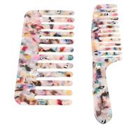 UKCOCO 2 Piezas Peine de Dientes Anchos Desenredante Peine para Cabello Rizado de Champú para Uso Húmedo y Seco