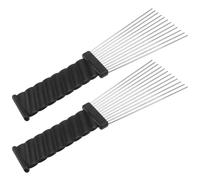 UKCOCO 2 Piezas Peines para Cortar el Pelo de Acero Negro, Peine Ahuecador para Cabello Rizado, Adecuado para Cabezas de Peluquería y Uso en Salones Profesionales,