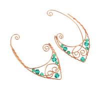 UKCOCO 2 Piezas Pendientes Ear Cuff para Mujeres de Broches de Oreja Sin Perforación con Diseño Vintage y Accesorios Retro para Disfraces de Halloween y Fiesta Cosplay