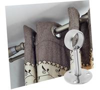 UKCOCO 2 Piezas Soporte de Barra para Armario Inoxidable Soporte de Montaje Pared Resistente y Antióxido para Barra de Cortina y Perchero Accesorio Práctico y Duradero para Baño y Cocina