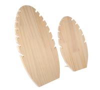 UKCOCO 2 piezas Soporte Expositor para Collares de Madera Natural Ranuras Base Estable y Diseño para Organizar Joyas Mesa