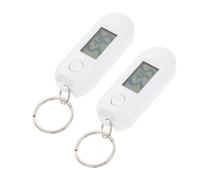 UKCOCO 2 Relojes Digitales de Bolsillo con Llavero, Mini Reloj LED Nocturno Silencioso para Estudiantes y Enfermeras, Tamaño Compacto, Color Blanco, Portátil para Uso Escolar