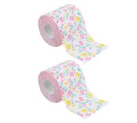 UKCOCO 2 Rollos de Papel Higiénico Impreso Rosa, sin Blanqueo y Desechable, Adecuado para Baño y Mesa de Comedor