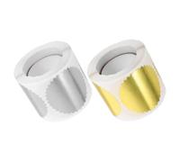 UKCOCO 2 rollos Pegatinas Adhesivas Doradas y Plateadas con Sello de Engranaje Redondo Etiquetas para Sobres Certificados y Documentos Notariales Dobles para Uso Oficial y Decorativo