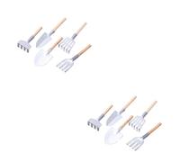 UKCOCO 2 Series Herramientas De Jardinería De Simulación Mini Rastrillo De Jardín Accesorios De para Casa De Muñecas Mini Rastrillo Cosas En Miniatura para Casa De 5 Piezas*2