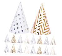 UKCOCO 20 Gorros de Cumpleaños Pompones de Peluche Tamaño Pequeño Colores Variados 4 Diseños X 5 Unidades Sombreros de Fiesta Adultos Accesorios Ligeros para Celebraciones