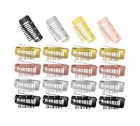 UKCOCO 20 piezas Clips para Pelucas de Metal Accesorios para Pelucas con Dientes de Peine Fijación para Extensiones de Cabello Incluye Negro Marrón Dorado y Plateado