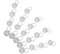 UKCOCO 20 piezas Etiquetas Numeradas de Metal con Anillo para Llaveros Identificadores de Claves Etiquetas de Equipaje para Oficinas