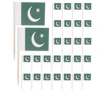 UKCOCO 200 Piezas Unidades de Banderas de Palillos de Dientes de Pakistán para Fiestas Toppers Pequeños para y Decoración de Aperitivos Palillos para Cóctel con Bandera Verde