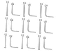 UKCOCO 20piezas Piercings Nariz De Acero Inoxidable Aros Nasales De Gemas De Imitación Brillantes Para Mujer y Hombre Joyería Corporal Para Cartílago Plano