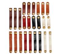 UKCOCO 24 Correas de Cuero para Cables, Organizadores de Cables USB y Auriculares, Enrollador de Auriculares, 2 Tamaños, 5 Colores, 24 Piezas, Gestión Portátil para Uso Diario y Viajes