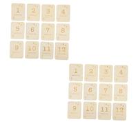 UKCOCO 24piezas Tarjetas De Crecimiento para Bebés De Madera Discos Redondos Accesorios Fotográficos para Cumplemes y Cumpleaños Infantiles Recuerdos Naturales De Madera para