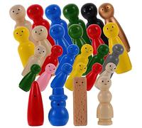 UKCOCO 28 piezas Muñecos de Madera para Pintar DIY Figuras Pequeñas de Madera Clavija para Manualidades Infantiles Decoración Creativa y Desarrollo Habilidades Motoras