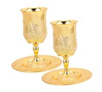 UKCOCO 2juegos Judío Cáliz Judío Vintage Bandeja Copa Altar Relieve Copas Cáliz Shabat Vino Havdalá Vino Ritual