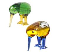 UKCOCO 2pcs Crystal Bird Figurines: Kiwi Bird Decorative Statue - Lovely Tabletop Animal Centerpiece - National Symbol of New Zealand - White Crystal Kiwi Sculpture for All Ages