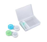 UKCOCO 2Pieza Estuche de Lentes de Contacto con Tarro de Almacenamiento Caja Doble Verde Incluye Herramientas de Uso Compatible Soluciones de Cuidado