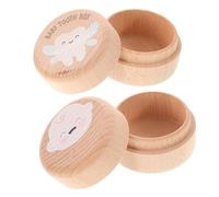 UKCOCO 2piezas Caja De Madera Para Guardar Dientes De Leche Caja Conmemorativa Para Niñas y Primeros Dientes Perdidos El Dormitorio