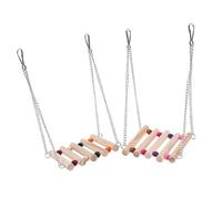 UKCOCO 2piezas Columpio De Madera para Juguete Colgante Resistente con Cadena Inoxidable y Puente Grueso