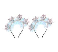 UKCOCO 2piezas Diadema de Copo de Navideña Diademas Copos Purpurina para Mujer Accesorios Pelo de Invierno para Fiestas Navideñas y Eventos Festivos
