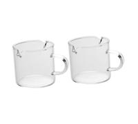 UKCOCO 2Piezas Espresso de Vidrio de Borosilicato Doble Boquilla y Asa Medidor Transparente para Café Casa y Oficina